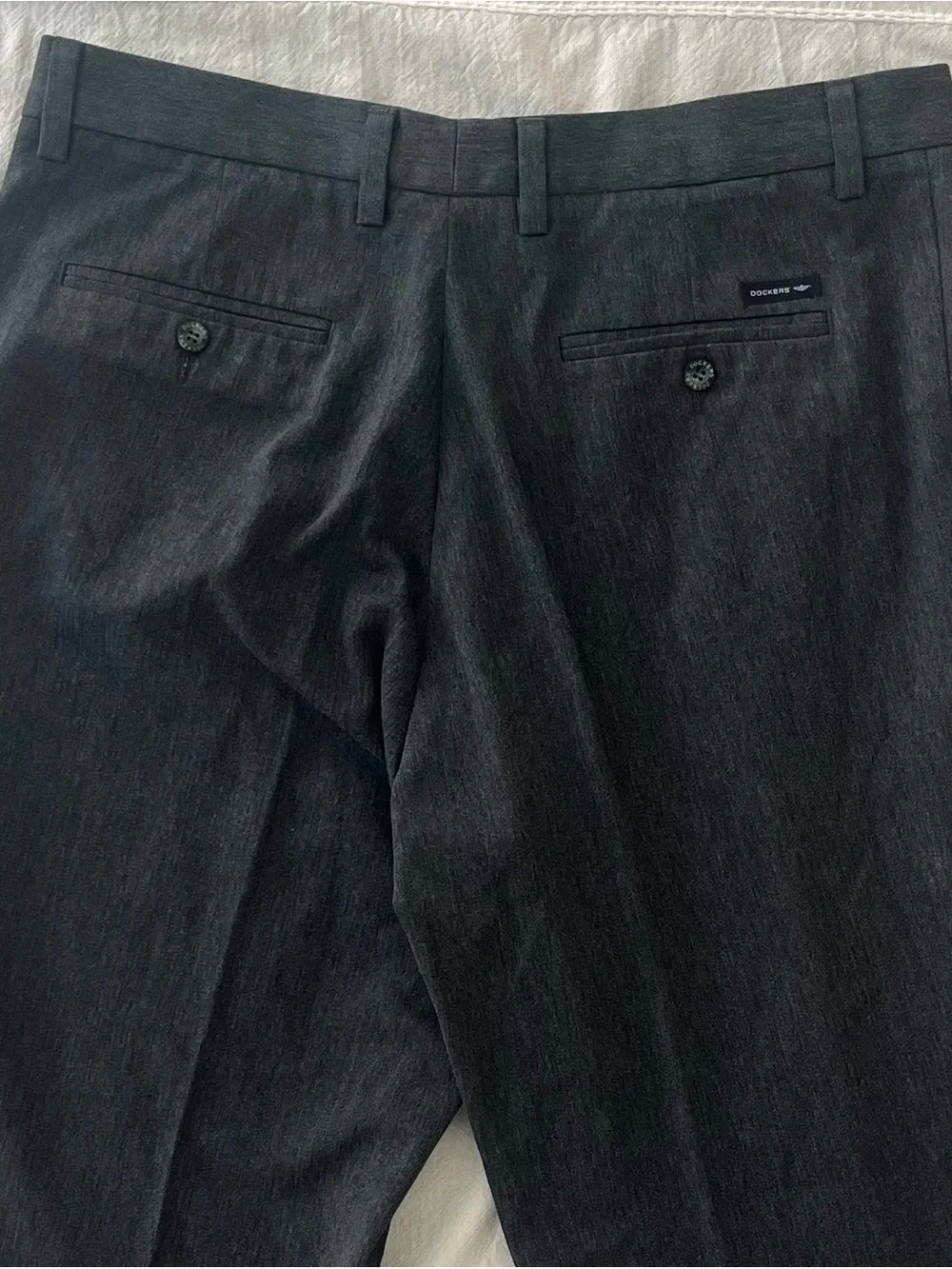Dockers Mens Pleated Front Classic Fit Pants 38x29 Grey Grandpacore Preppy